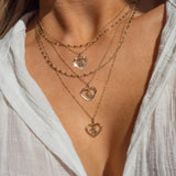 14K CORAZON INITIAL NECKLACE