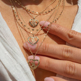 14K CORAZON INITIAL NECKLACE