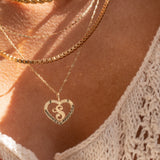 14K CORAZON INITIAL NECKLACE