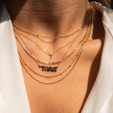 14K MINI DIAMOND INITIAL NECKLACE