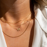 14K BLOCK INITIAL NECKLACE