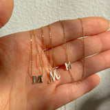 14K ASYMMETRICAL INITIAL NECKLACE