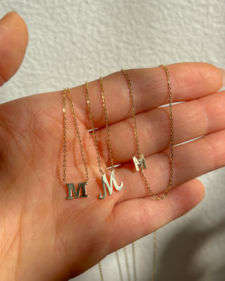 14K ASYMMETRICAL INITIAL NECKLACE