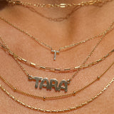 14K MINI DIAMOND INITIAL NECKLACE