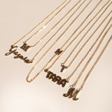14K ASYMMETRICAL INITIAL NECKLACE