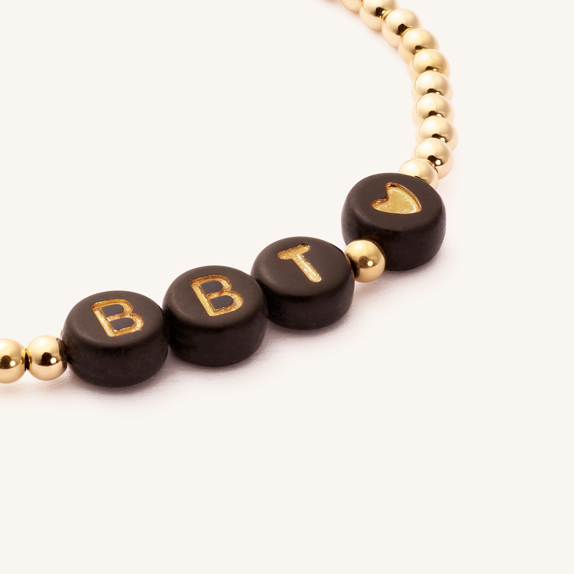 Custom Letter Beads Gold Bracelet 7.5 Inches / 1 Bead