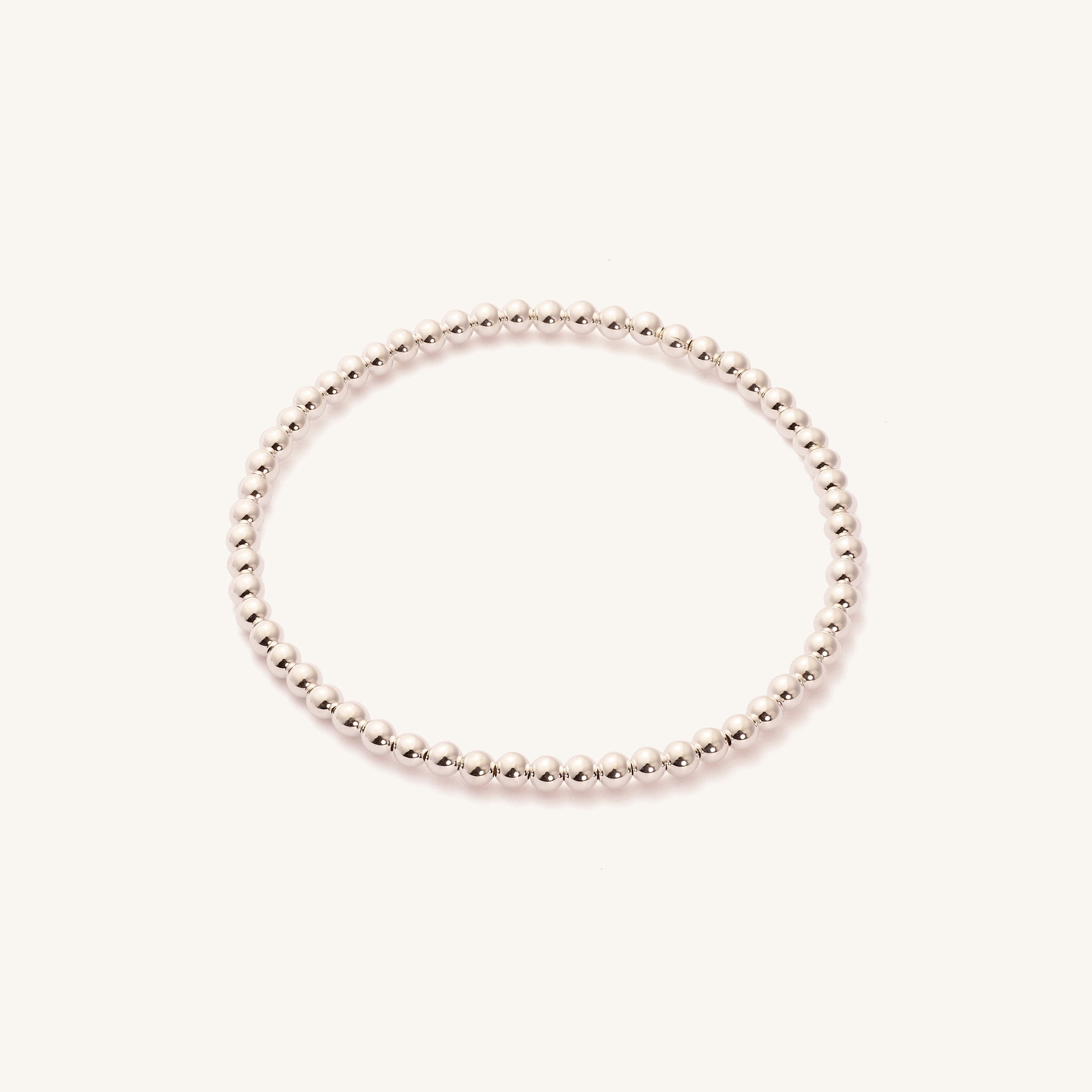 The Katie Sterling Silver Bead Bracelet Silver Bead Stretch