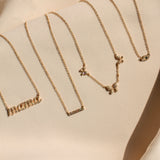 14K DIAMOND BAR NECKLACE